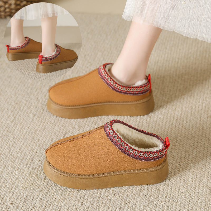 Fleece-Lined Home Snow Boots