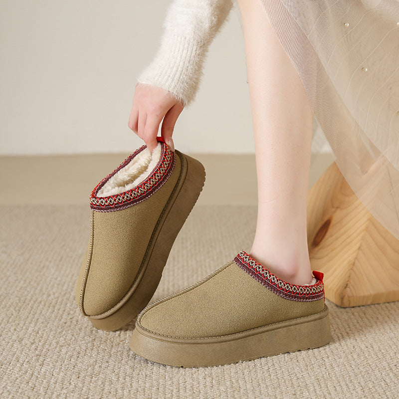 Fleece-Lined Home Snow Boots
