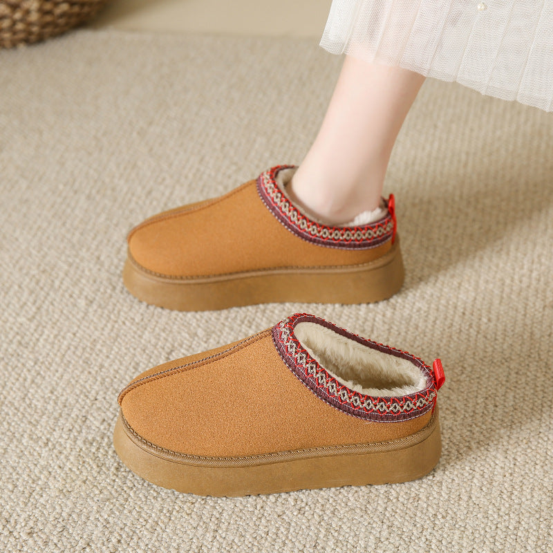 Fleece-Lined Home Snow Boots