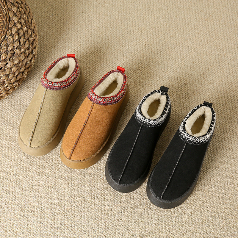 Fleece-Lined Home Snow Boots
