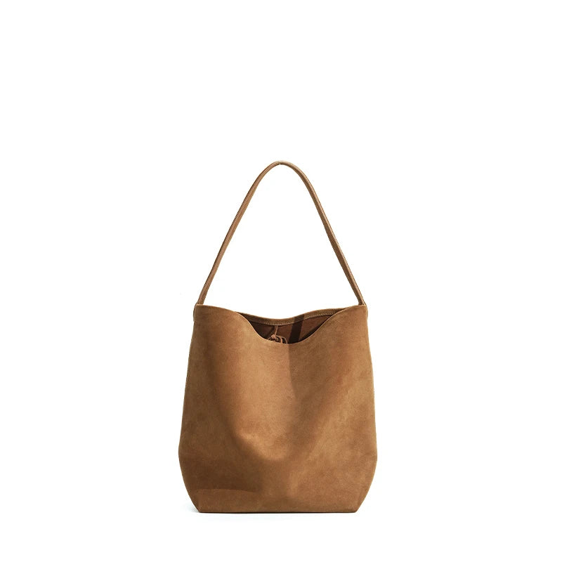 Frosted Suede Bucket Handbag