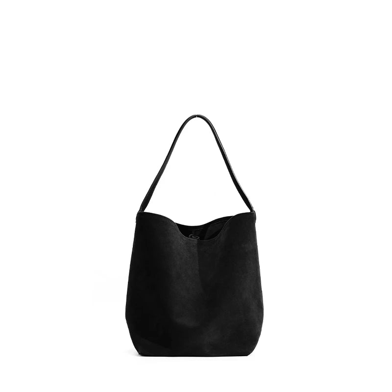 Frosted Suede Bucket Handbag
