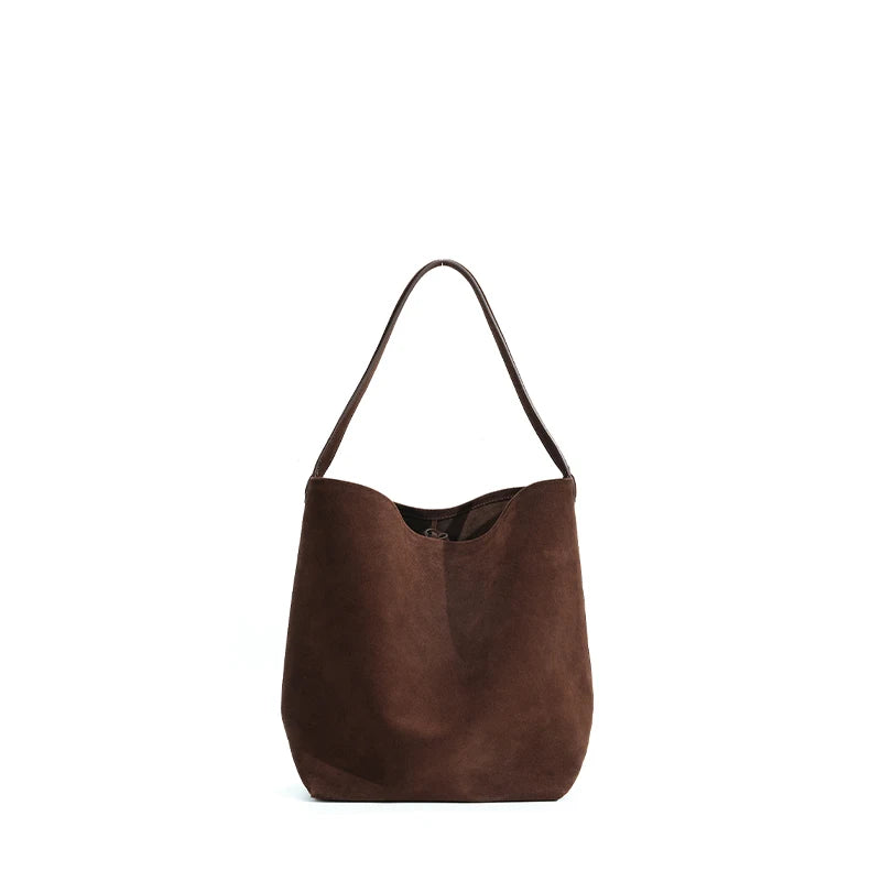 Frosted Suede Bucket Handbag