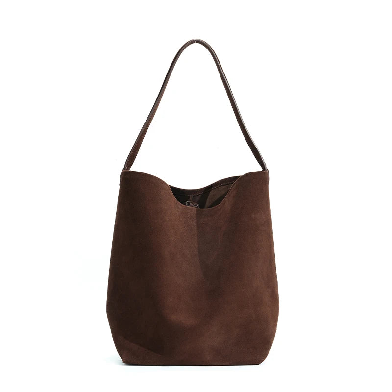 Frosted Suede Bucket Handbag