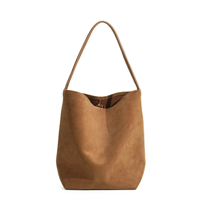 Frosted Suede Bucket Handbag