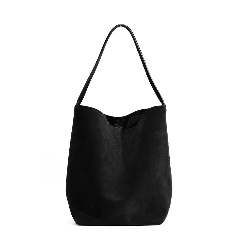 Frosted Suede Bucket Handbag