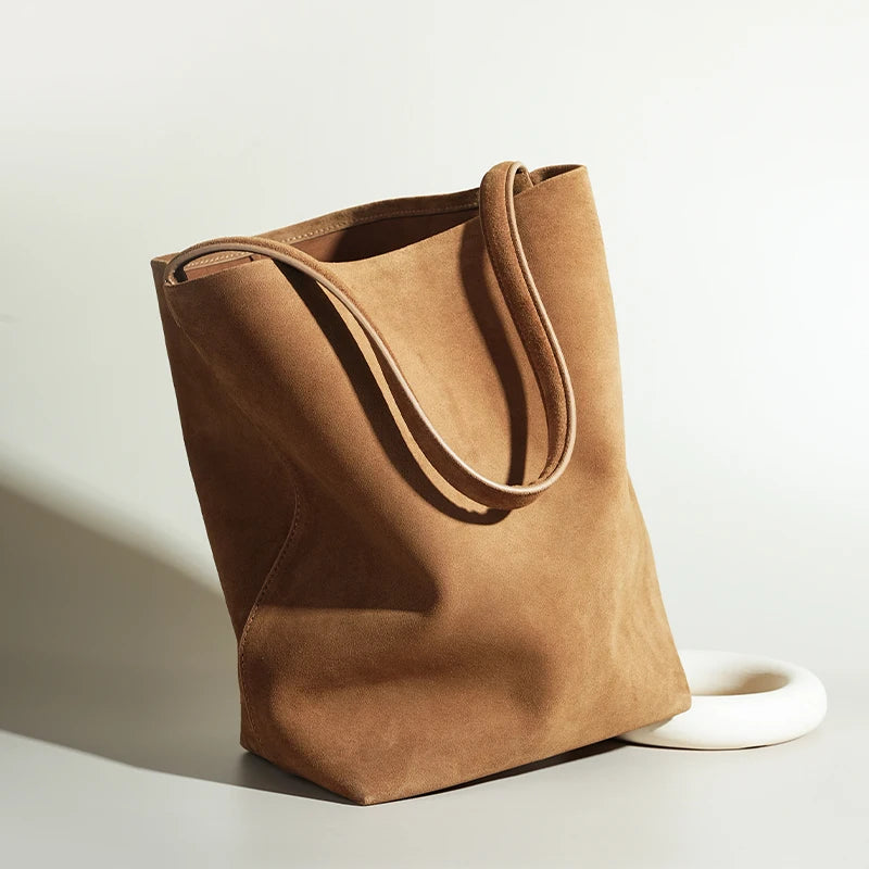 Frosted Suede Bucket Handbag