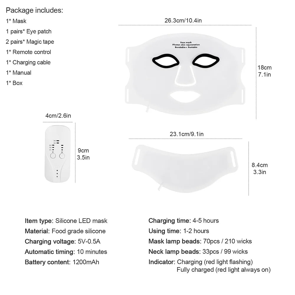 Red Light Face & Neck Mask Skin Therapy