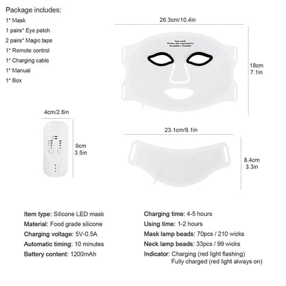 Red Light Face & Neck Mask Skin Therapy